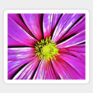 Magenta Aesthetic Floral Drawing Sticker